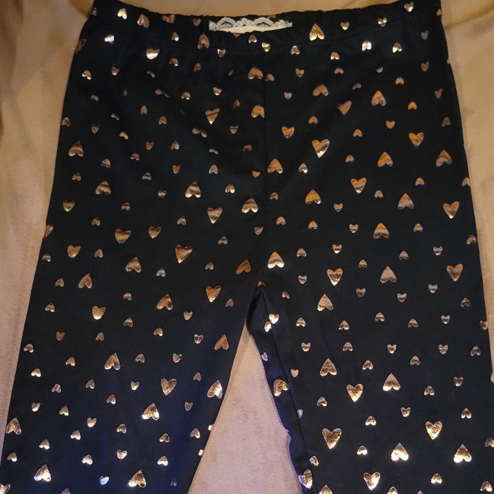 Leggings with gold hearts. Size 24 months